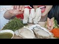 ASMR GIANT OYSTERS FRESH SEAGRAPES SEAFOOD SAUCE EATING SOUNDS NO TALKING SAS ASMR