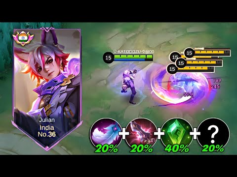 21KILL JULIAN NEW 100% HIGH DMG BUILD IS HERE! ( Auto Win ) - Moba Legends
