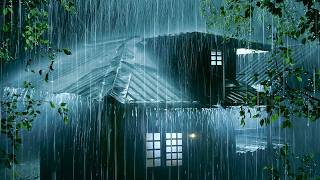 Listening in 3 Minutes to Sleep Instantly | Torrential Rain on Metal Roof & Mighty Thunder at Night