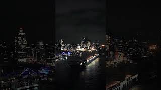 Queen Anne leaving Hamburg. Three typhon blasts. Pure goosebumps ✨✨ #cruise #travel