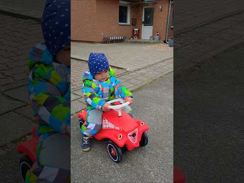 my little Boy's Big Bobby car in red #bobbycar #toddlers