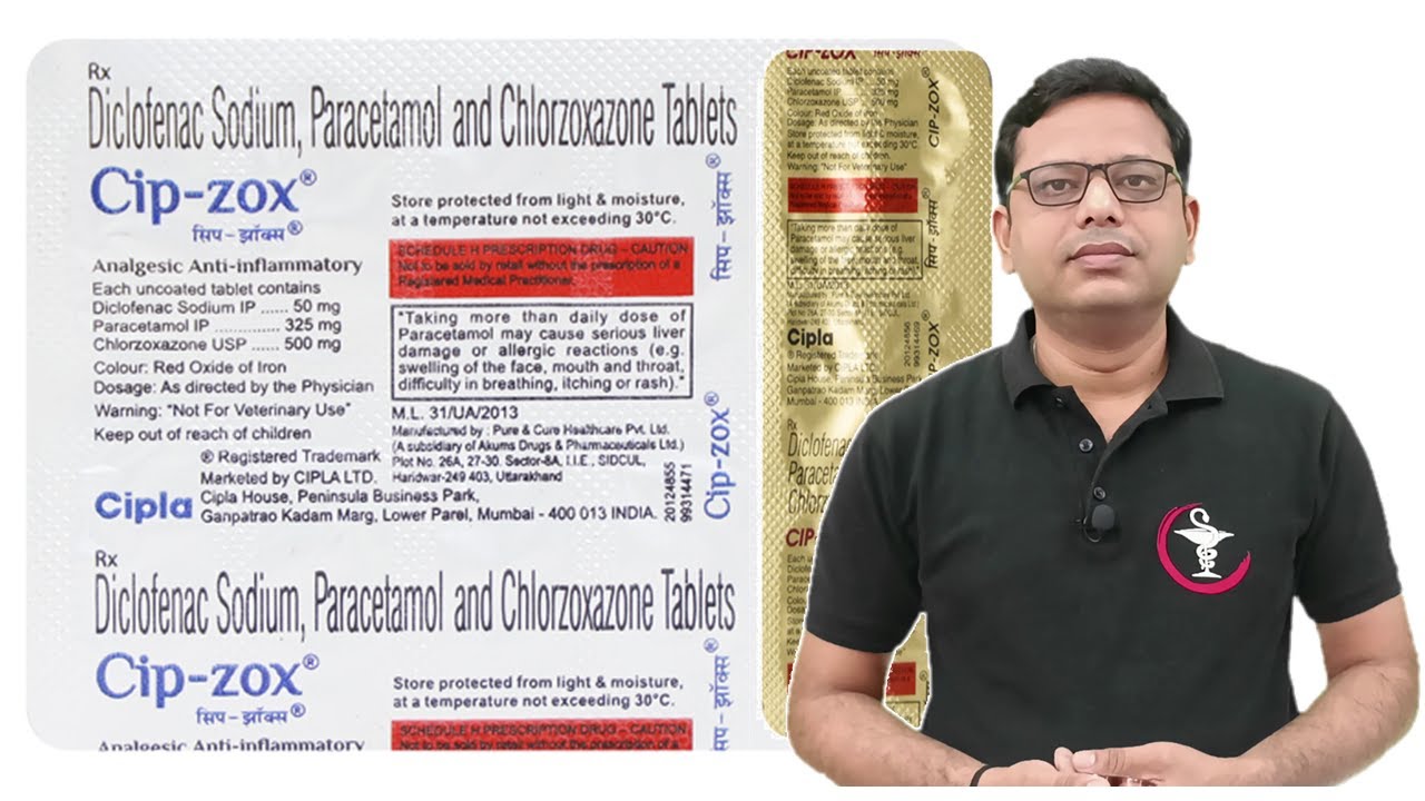 Watch video Cip-Zox Tablet | Chlorzoxazone + Diclofenac + Paracetamol | Por Pain & Muscle Strain Problem Now Cip-Zox Tablet | Chlorzoxazone + Diclofenac + Paracetamol | Por Pain & Muscle Strain Problem