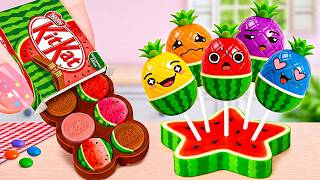 KITKAT Dessert Recipes🌈How To Make Miniature Watermelon Chocolate vs Fruits Jelly 🍉Tiny Sweet