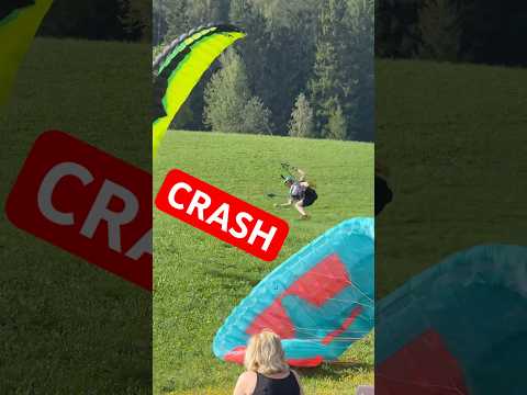 He crashed with style😂😎 Paragliding accident close call