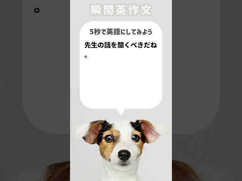 【瞬間英作文】先生の話を聞くべきだね。