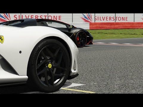 Ferrari 812 Superfast vs Lamborghini Centenario at Silverstone / Assetto Corsa