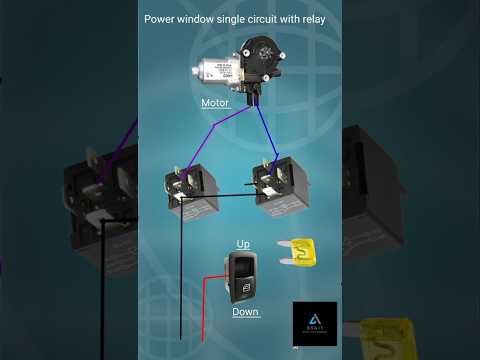car Power windows circuit diagram | Single circuit power window