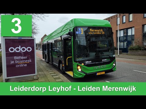 Qbuzz lijn 3: Leiderdorp Leyhof - Leiden Merenwijk | Qbuzz ZHN | Stadsbuzz | 2025