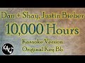 Dan + Shay, Justin Bieber - 10,000 Hours Karaoke Instrumental Original Lower Higher Female Key