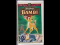 Opening To Bambi Fully Restored 55th Anniversary Limited Edition VHS 1997