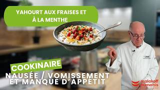 Yahourt aux fraises et à la menthe