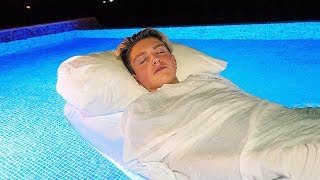 I Spent the Night in a Swimming Pool &amp; It Was Shocking! (24 Hour Overnight Challenge)