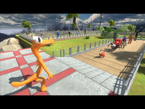 RAINBOW FRIEND ORANGER DESERT ISLAND DEATH RUN - Animal Revolt Battle Simulator