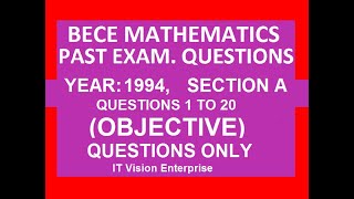 Download Lagu BECE Math Objective 1994, Questions 1 to 20, For Junior High School, JHS Thumbnail