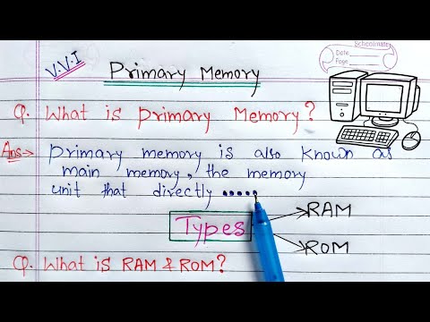 What is Primary Memory full Explanation | main memory क्या है