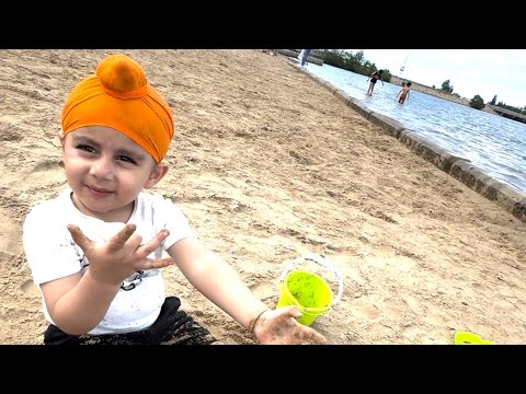Sardar ji at beach/chestermere lake #beach #sardar #lake #canada #albertacanada #sand #beachtoys