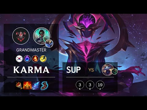 Karma Support vs Yuumi - KR Grandmaster Patch 10.21