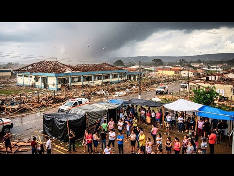 CAOS em SANTA CATARINA! Tornado DEVASTA Dionísio Cerqueira e DESTRÓI dezenas de casas!