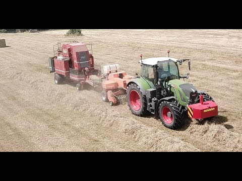 Raking & Baling Hay with John Deere 6830 & Fendt 720 & Kayhan Ertugrul Baler & Bale Baron - Hay 2020