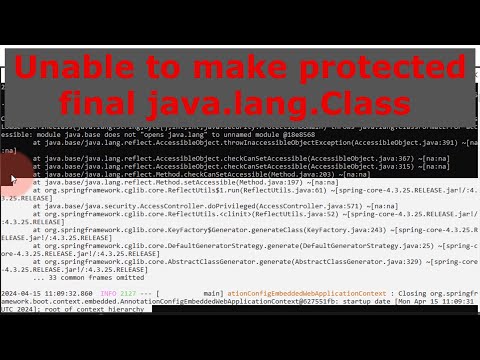 Error Deploy Java Jar File Unable To Make Protected Final Java Lang Class Java Lang Classloader