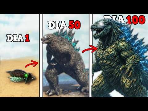 O PEQUENO PARASITA ALIEN DOMINOU A MENTE DO GIGANTE GODZILLA EARTH! 100 DIAS ARK!