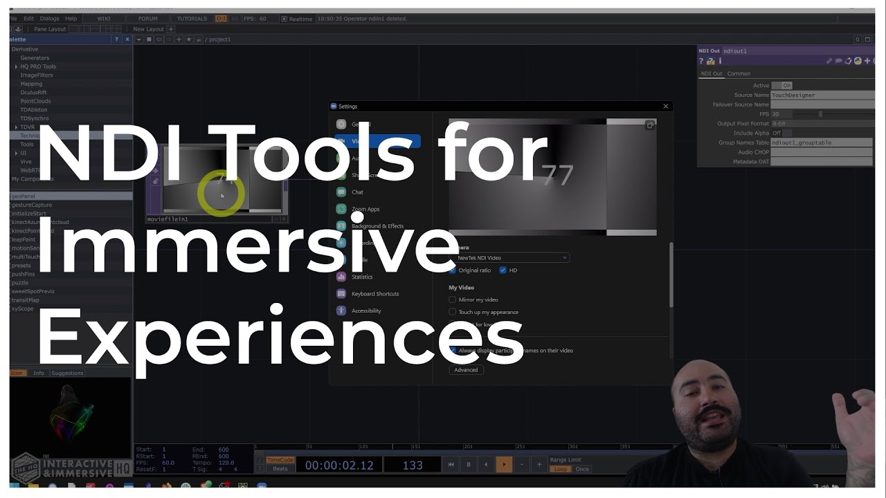 NDI Tools for Immersive Experiences - TouchDesigner Tutorial 097
