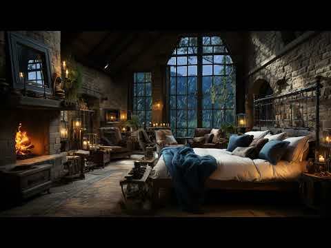 Snowstorm, Breathtaking View, Crackling Fire - Winter Ambience for Sleep, Deep Relaxation