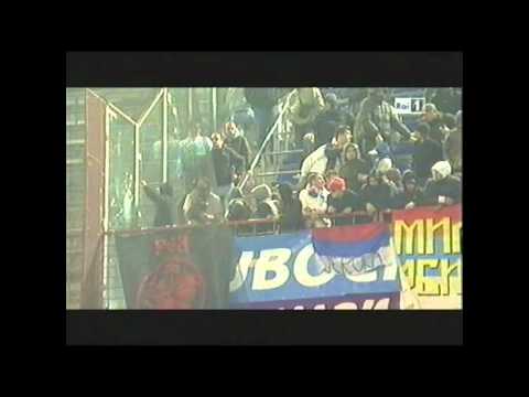 Ultras Serbia interrupted match Italy-Serbia - october 12 2010