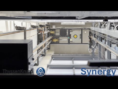 Scenic ThyssenKrupp Synergy 300S MRL Traction Elevator - North End Parking Garage • Blacksburg, VA