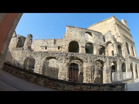 [4k]  Orange France, Walking the small french village Part 1