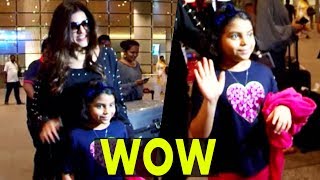 Sushmita Sen And Daughter Renee Pose And Wave At The Airport