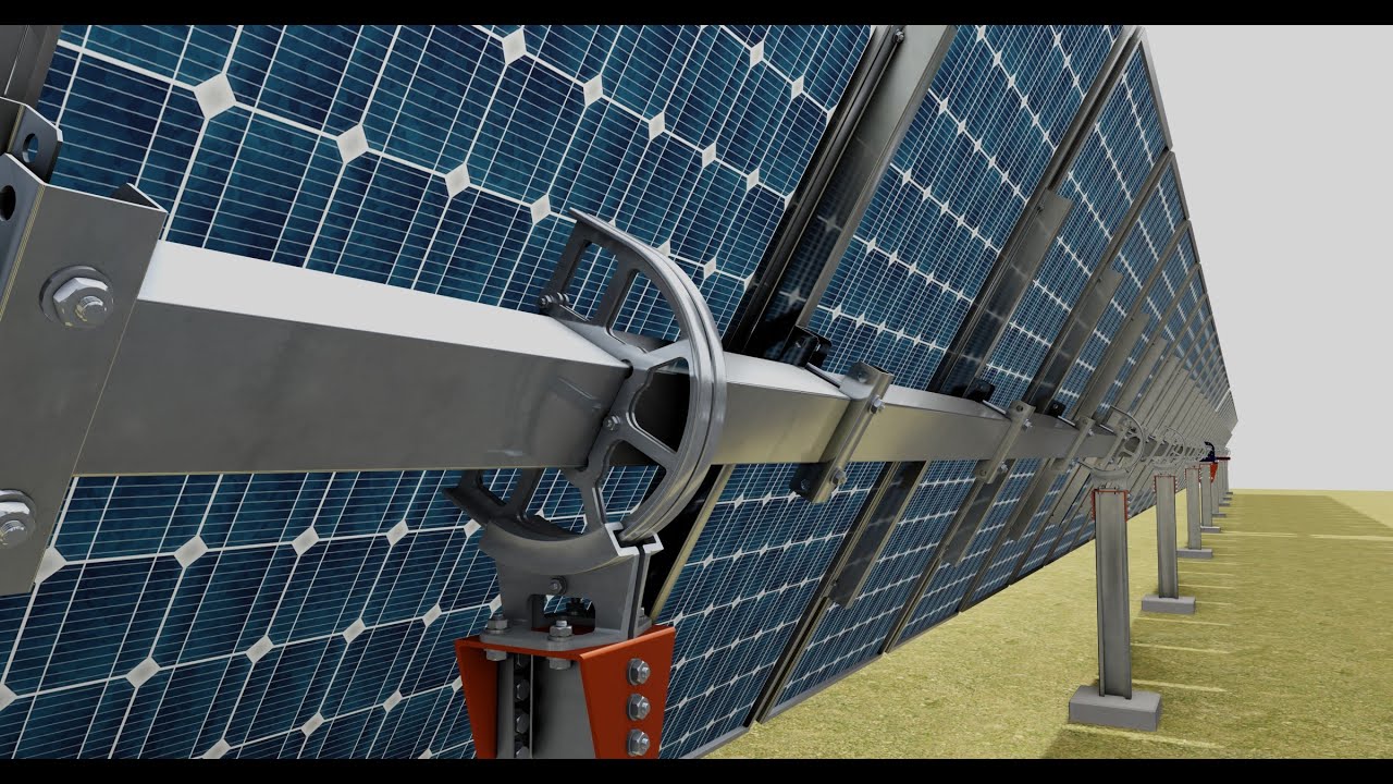 Solar Tracker Systems 1515 Panels 3D Model