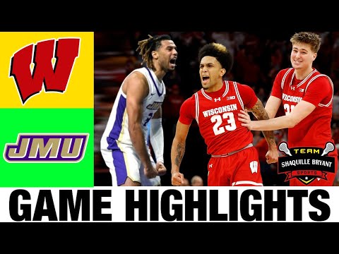 #5 Wisconsin vs James Madison Highlights | NCAA Men's Basketball Championship | College Basketball