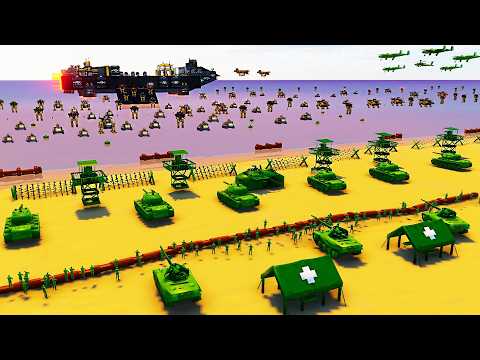 Full-Scale Mech D-DAY Invasion into Army Men BEACH FORTRESS! - Attack on Toys