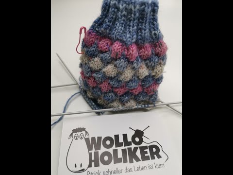 Bubblesocken stricken - Bubble Muster in Runden stricken