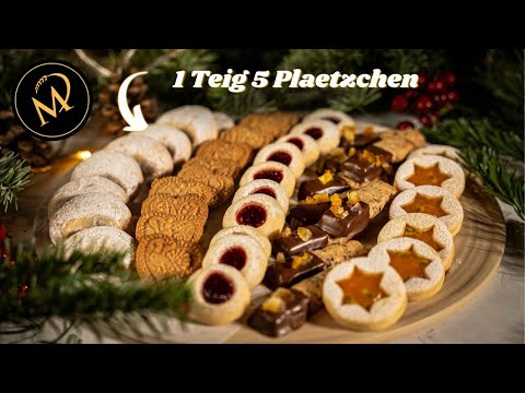 1 Teig 5 Plätzchen - Episode 2 I Aus einem Teig 5 verschiedene Weihnachtskekse backen✨