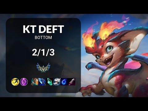 KT Deft Smolder vs Ezreal BOTTOM - KR CHALLENGER Patch 14.17