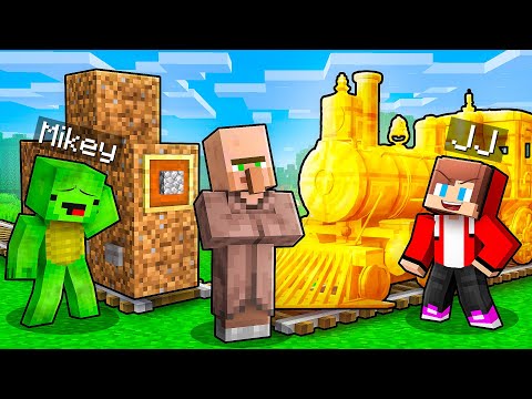 JJ and Mikey: POOR vs RICH TRAIN BATTLE in Minecraft - Maizen
