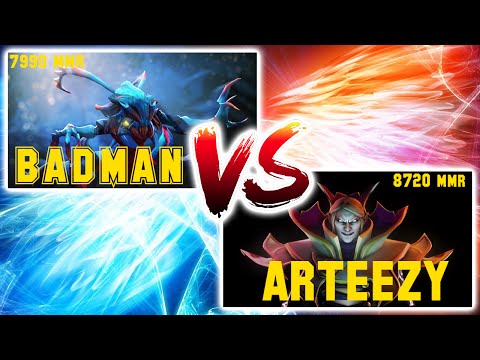 Dota 2 - BADMAN [ 7900 MMR ] VS ARTEEZY [ 8720 MMR ] | Safelane Hardcarry Weaver 6.87