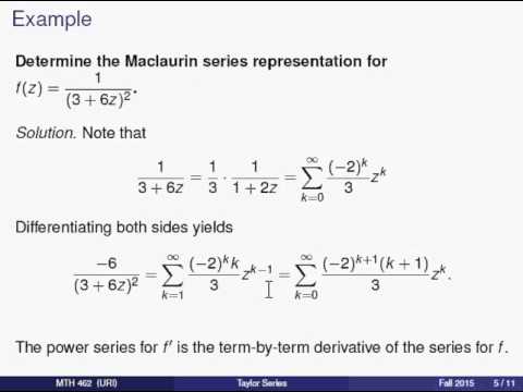 Complex Taylor Series 2: Some Examples