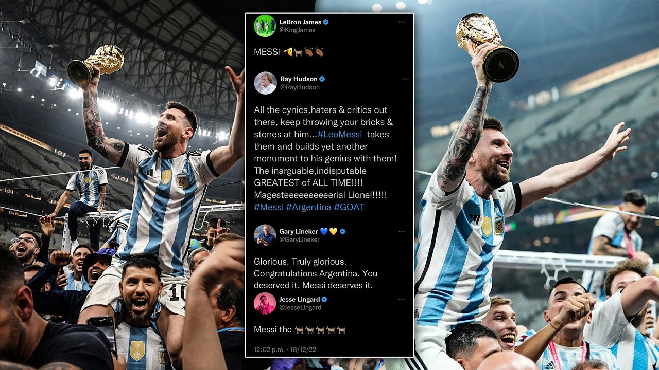 Football Players & Celebs React To Messi Winning The World Cup
