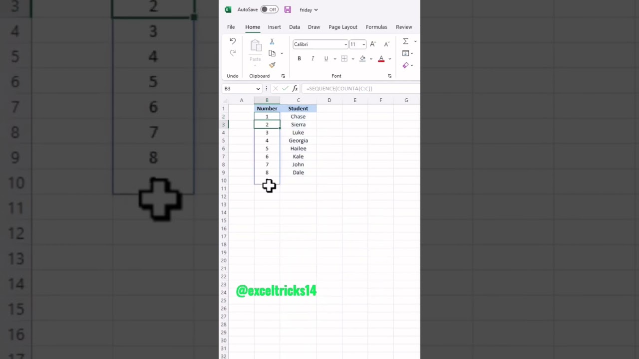 How to use sequence function in excel? | Ms excel made easier | Auto fill serial number |