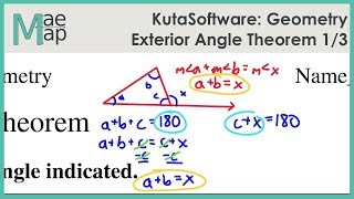 KutaSoftware: Geometry- Exterior Angle Theorem Part 1