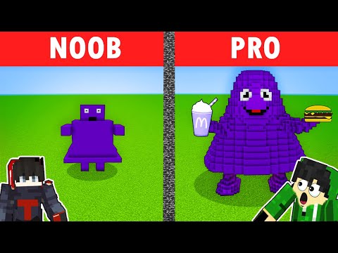 Esoni TV - NOOB VS PRO: GRIMACE BUILD CHALLENGE | Minecraft(Tagalog)
