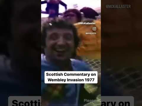 Scottish Commentary on Wembley Invasion 1977. England 1 Scotland 2. Allaster McKallaster. Crossbar.