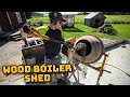 Laying Concrete Blocks Pouring Concrete For Outdoor Woodboiler