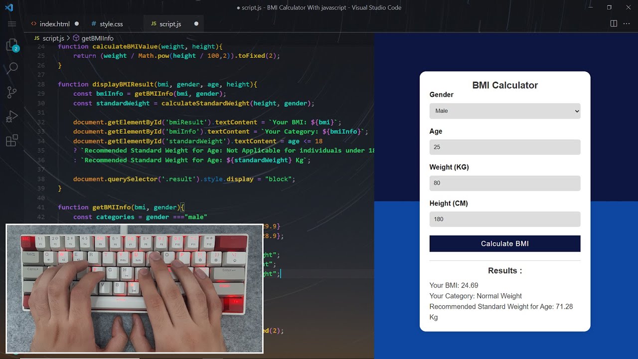ASMR Programming - BMI Calculator With JavaScript - No Talking
