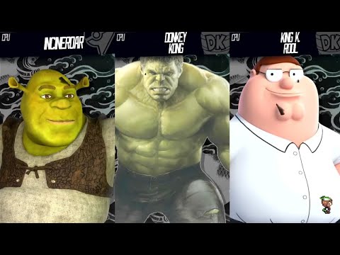Shrek vs Hulk vs Peter - Requested Smash Bros Battle