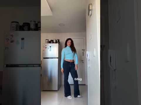 From 96kg to 68kg 💃✨ Smiling Through Her Transformation #plussize #weightloss #beforeandafter