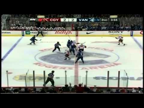 Mikael Backlund goal 23 Jan 2013 Calgary Flames vs Vancouver Canucks NHL Hockey